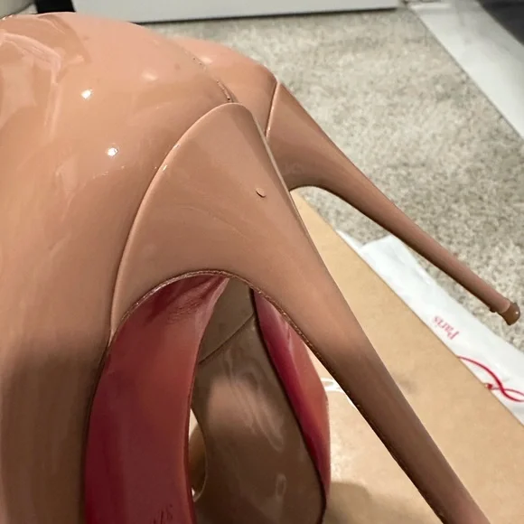 Christian Louboutin Nude Peep Toe Heels - Picture 16 of 16